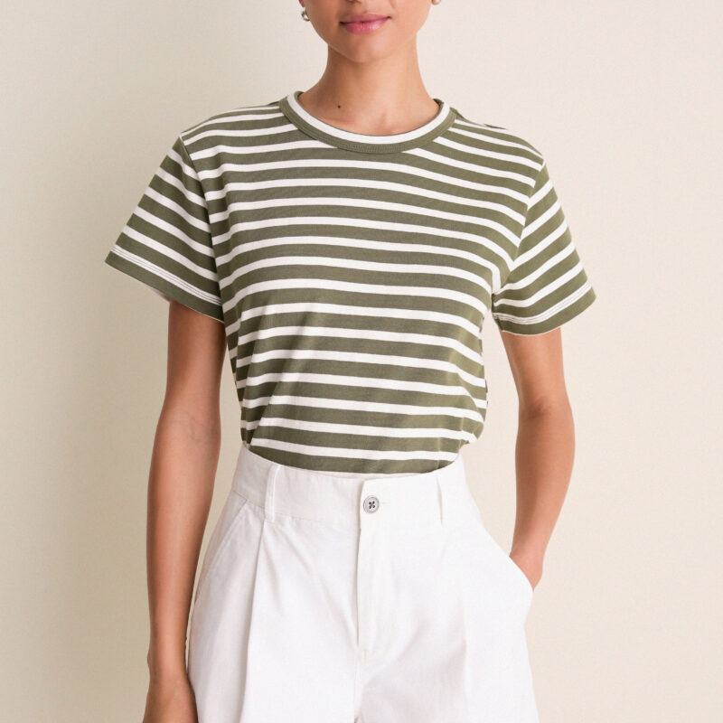 Olive Stripe Parker Classic Tee