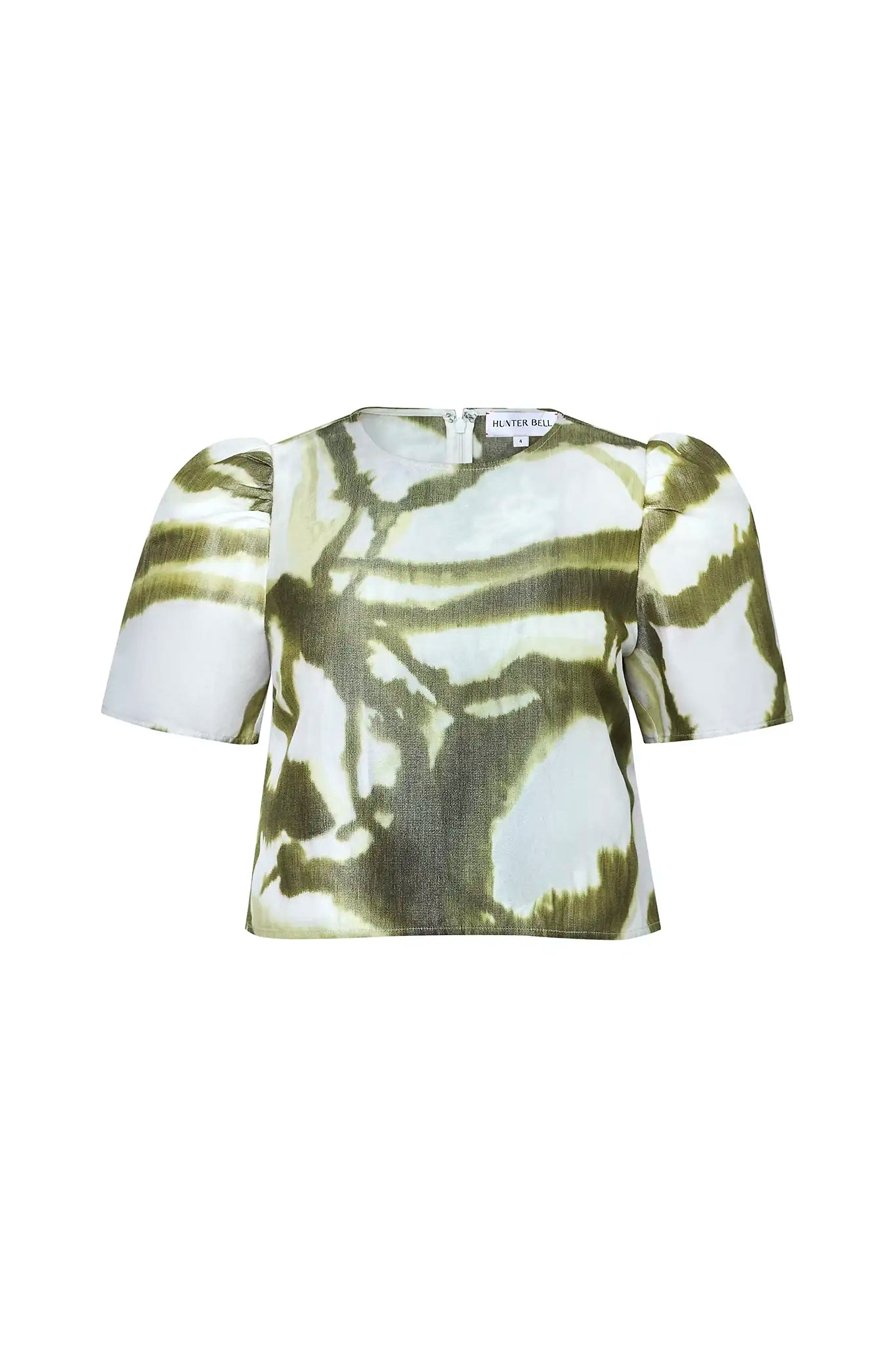 Olivia Top in Seabreeze Ikat Green Hunter bell