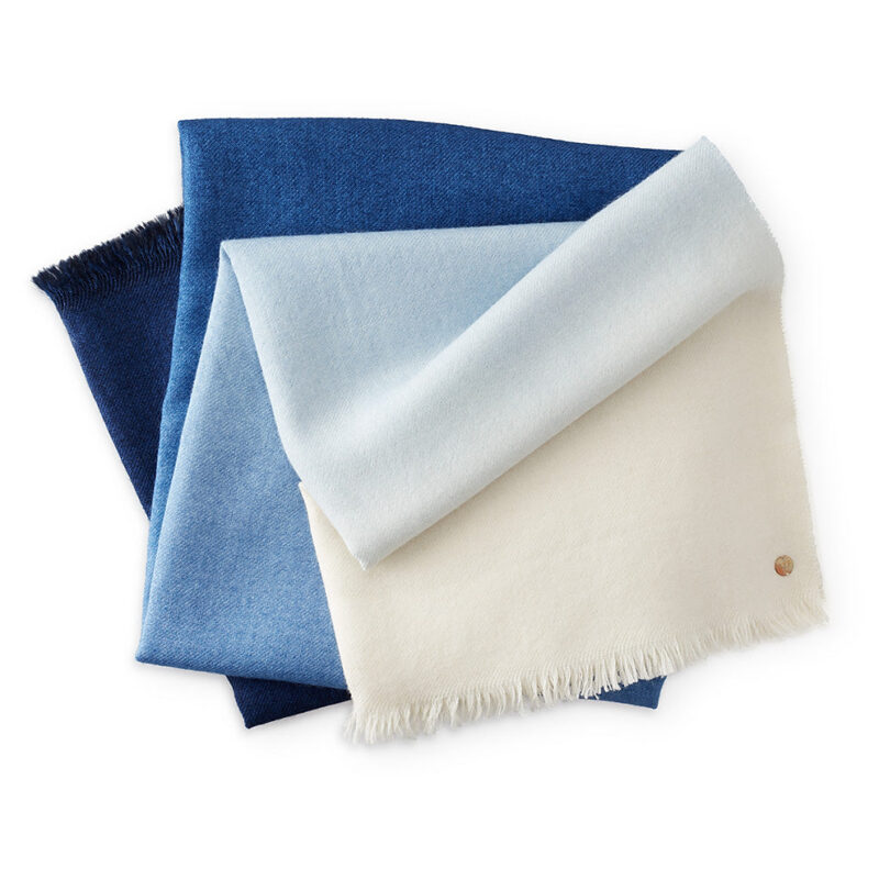 Ombré Ink Blue Baby Alpaca Throw Blanket St. Frank