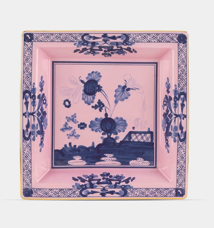 Oriente Italiano Azalea Large Square Change Tray Ginori 1735