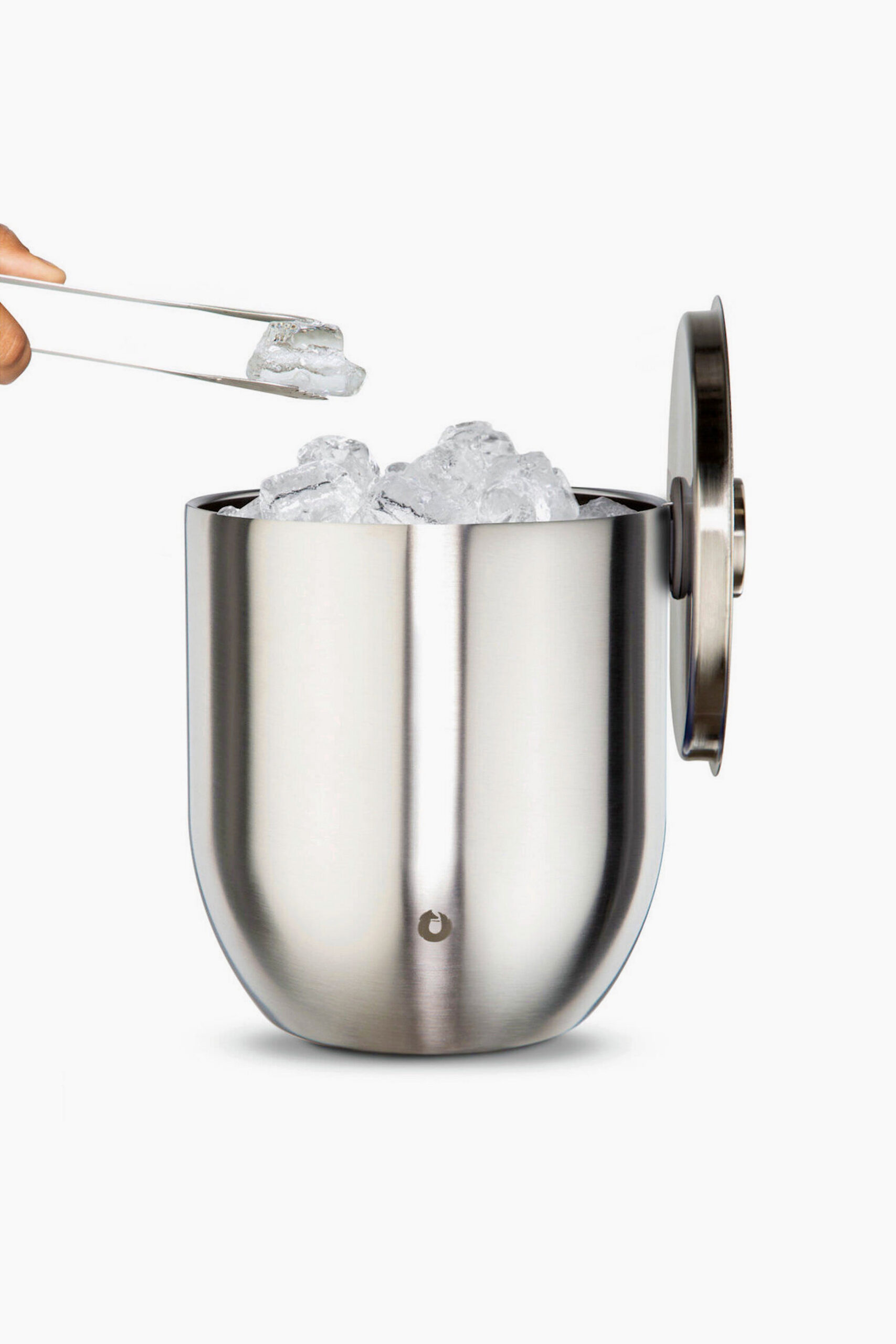 Original Stainless Steel Ice Bucket with Lid and Tongs Snowfox