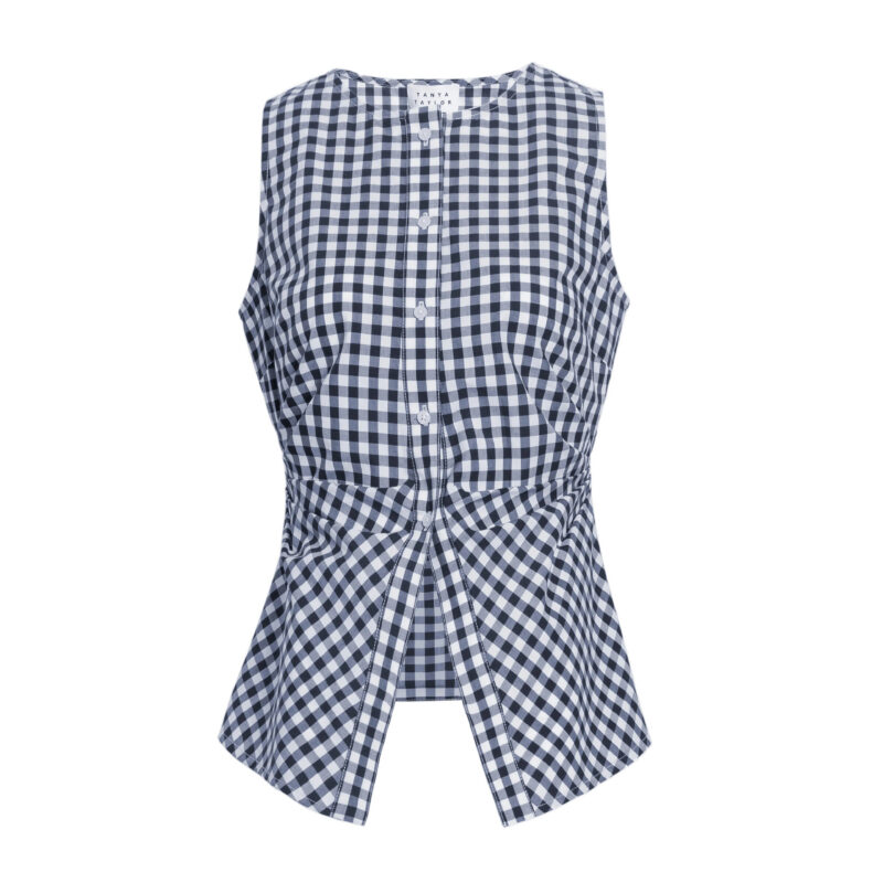 Oscar Top in Maritime Blue Multi Tanya Taylor