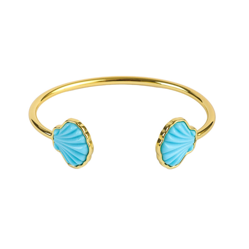 OTM Exclusive: Sankaty Scallop Cuff Bracelet in Turquoise ASHA by Ashley McCormick