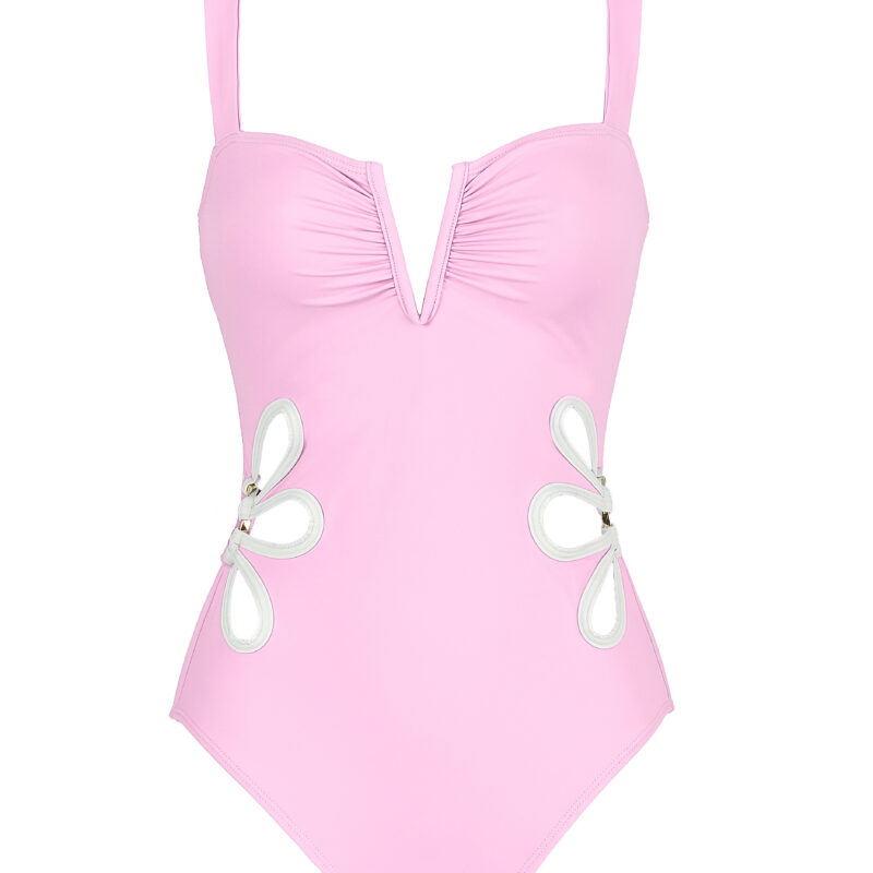 OTM Exclusive: The Flora One-Piece In Pink & White Follow Suit