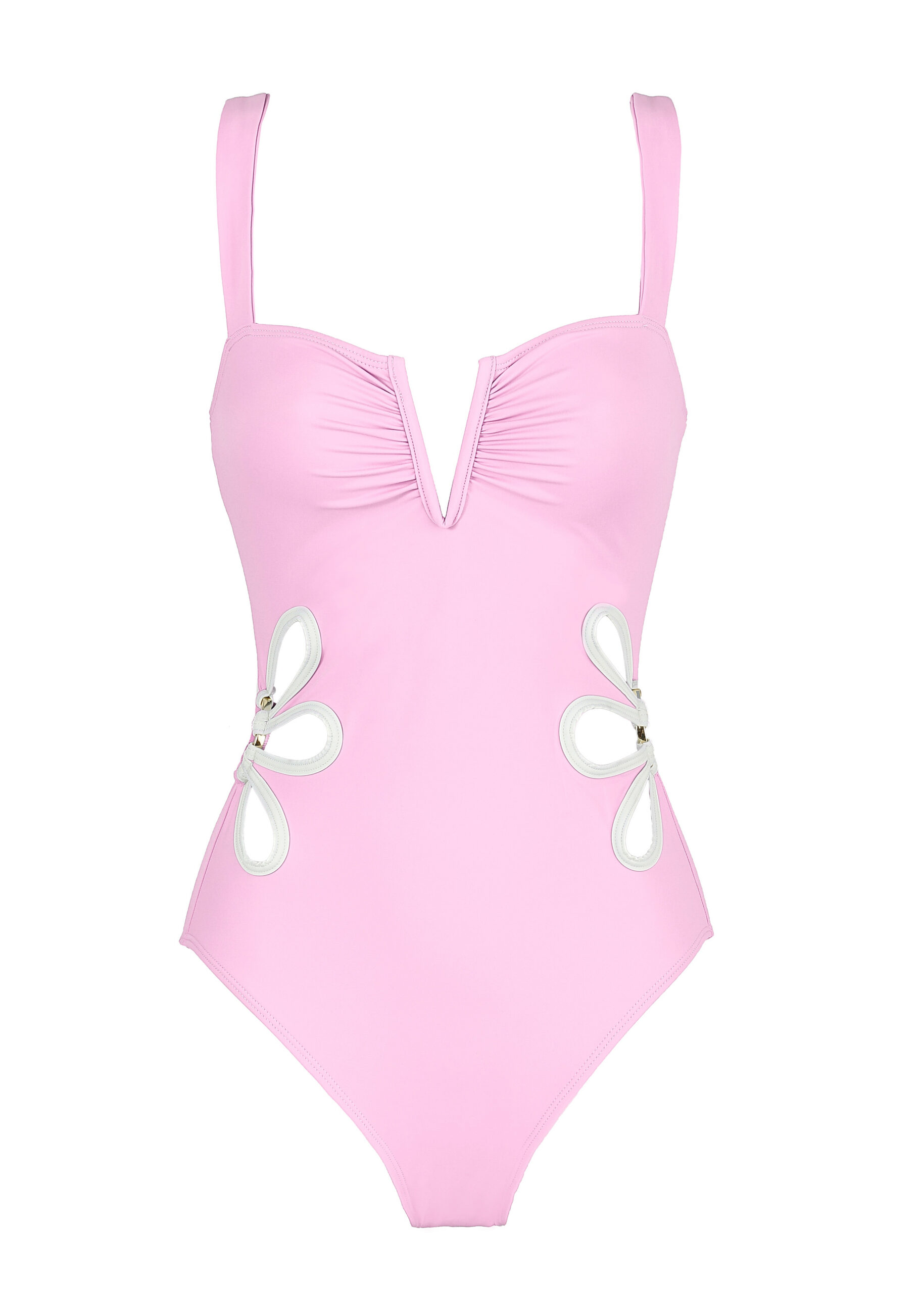 OTM Exclusive: The Flora One-Piece In Pink & White Follow Suit
