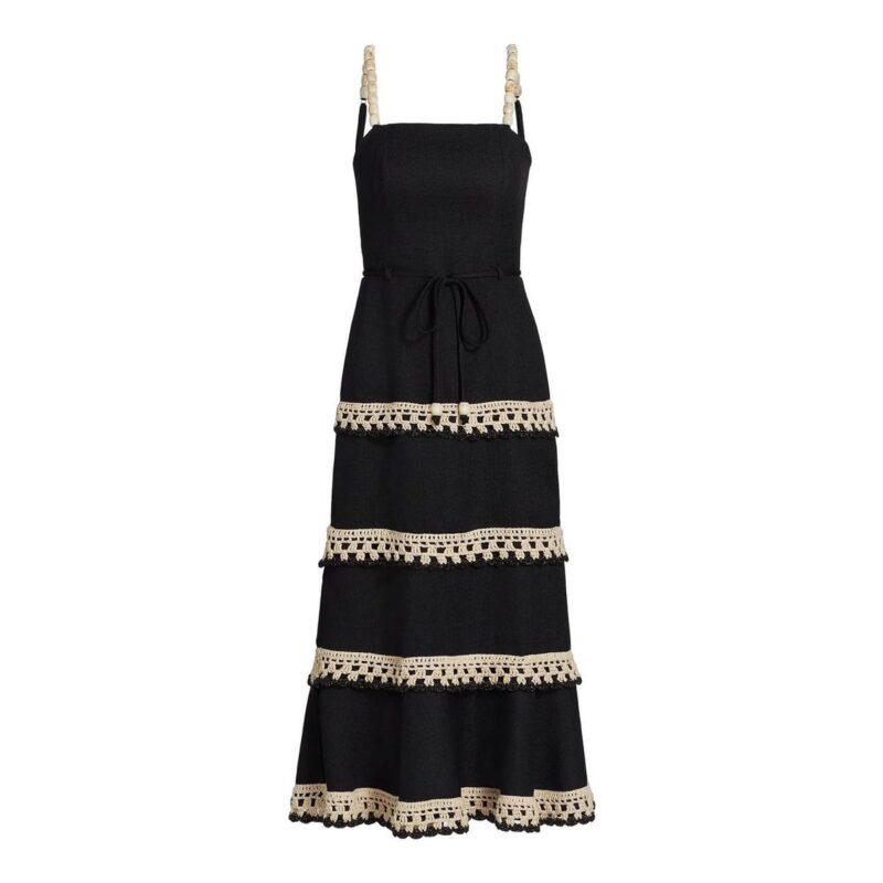 PATBO | Crochet-Trim Midi-Dress