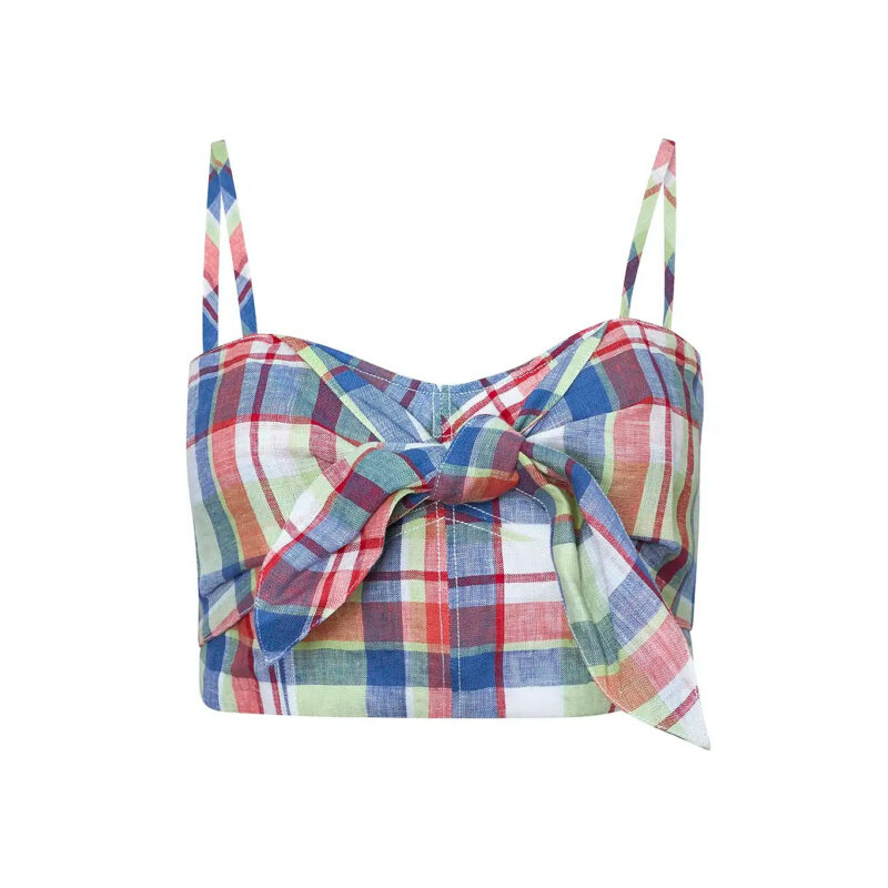 Pearl Top in Harbor Club Madras Hunter bell