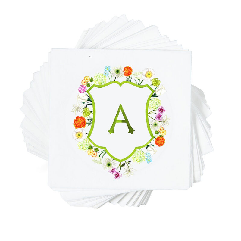 Personalized Crest Cocktail Napkins Thistle and Briar Studio