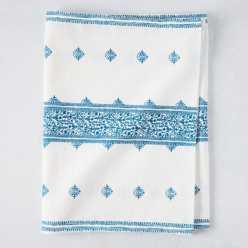 Peter Dunham + Hudson Grace Blue Fez Stripe Printed Runner Hafiz Exports