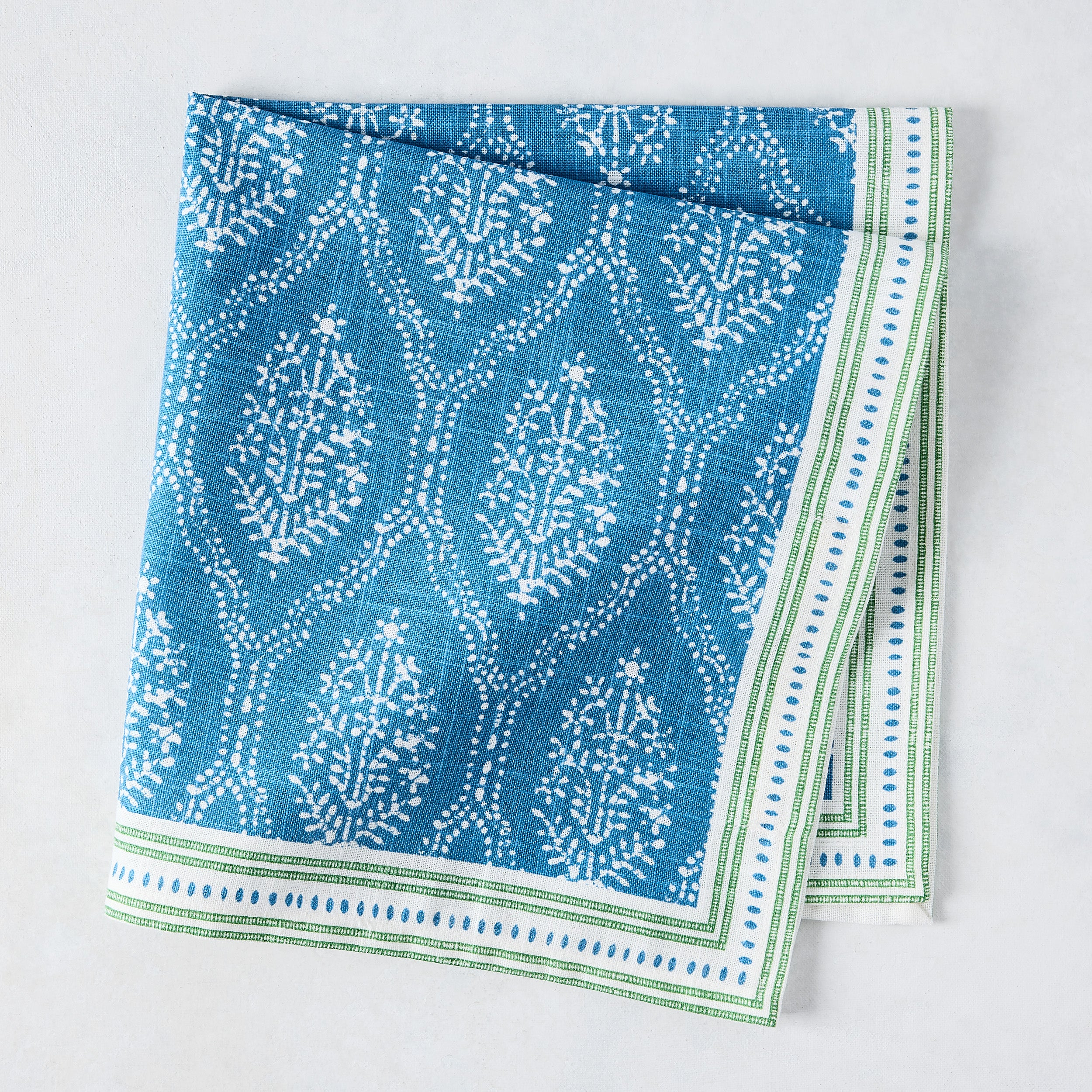Peter Dunham + Hudson Grace Blue Jaali Printed Napkin Hafiz Exports