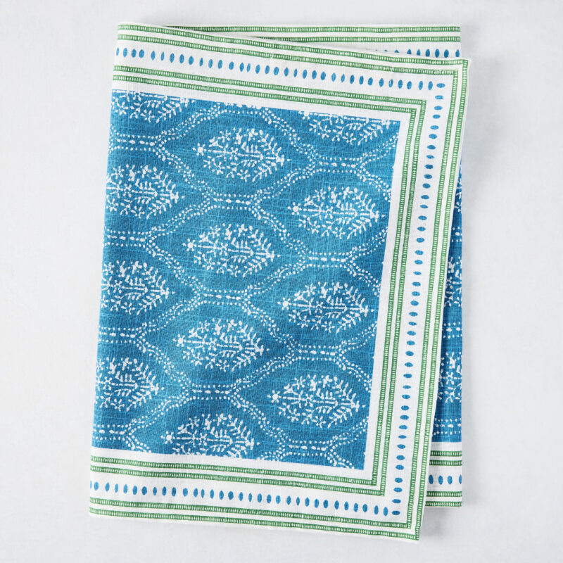 Peter Dunham + Hudson Grace Blue Jaali Printed Runner Hafiz Exports
