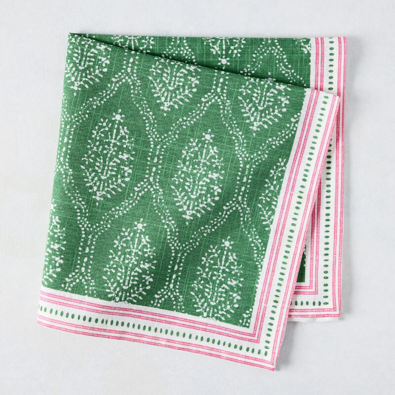 Peter Dunham + Hudson Grace Green Jaali Printed Napkin Hafiz Exports
