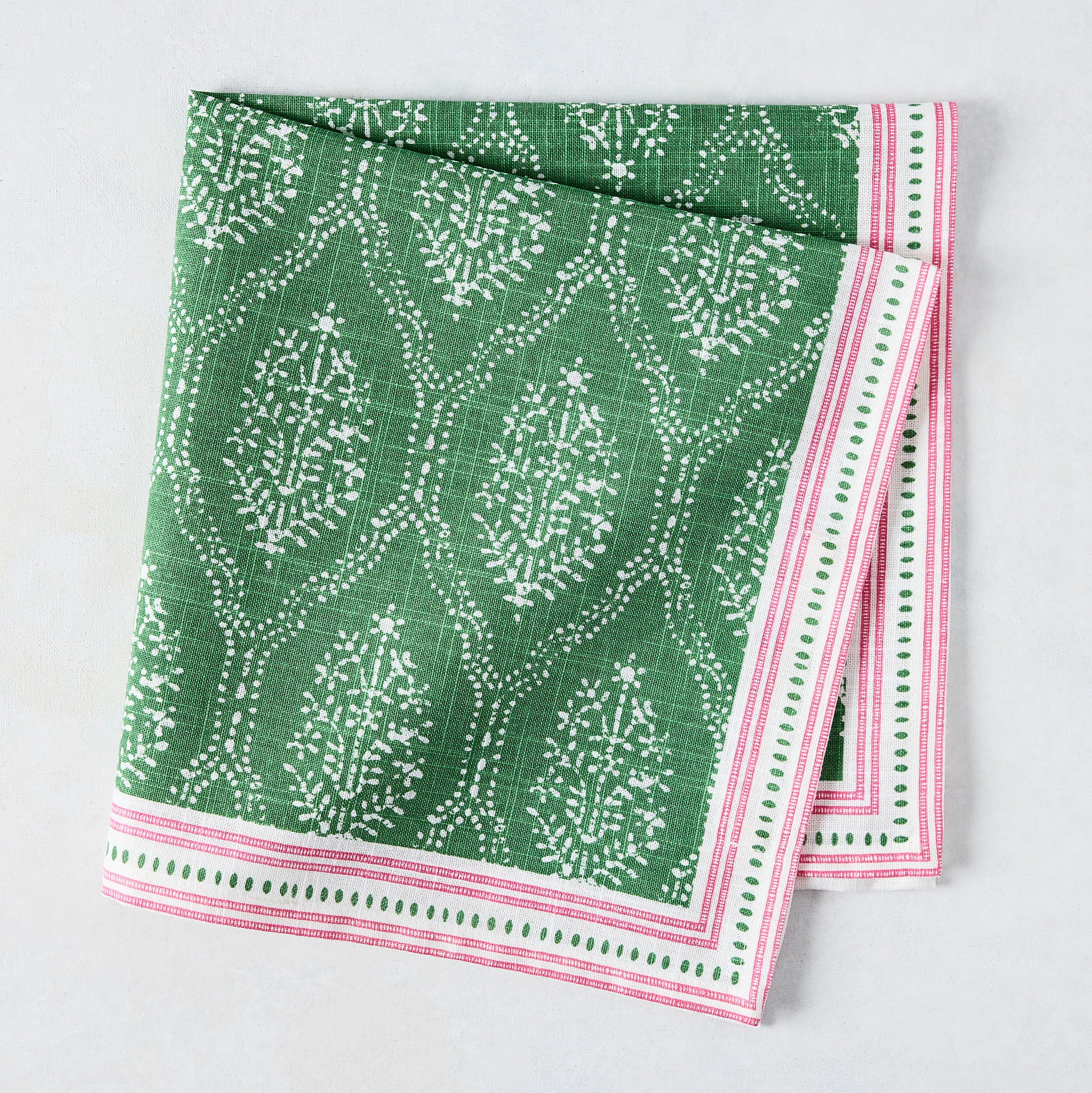 Peter Dunham + Hudson Grace Green Jaali Printed Napkin Hafiz Exports