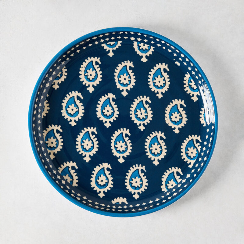 Peter Dunham + Hudson Grace Navy Blue Janpath Melamine Salad Plate Jia Wei
