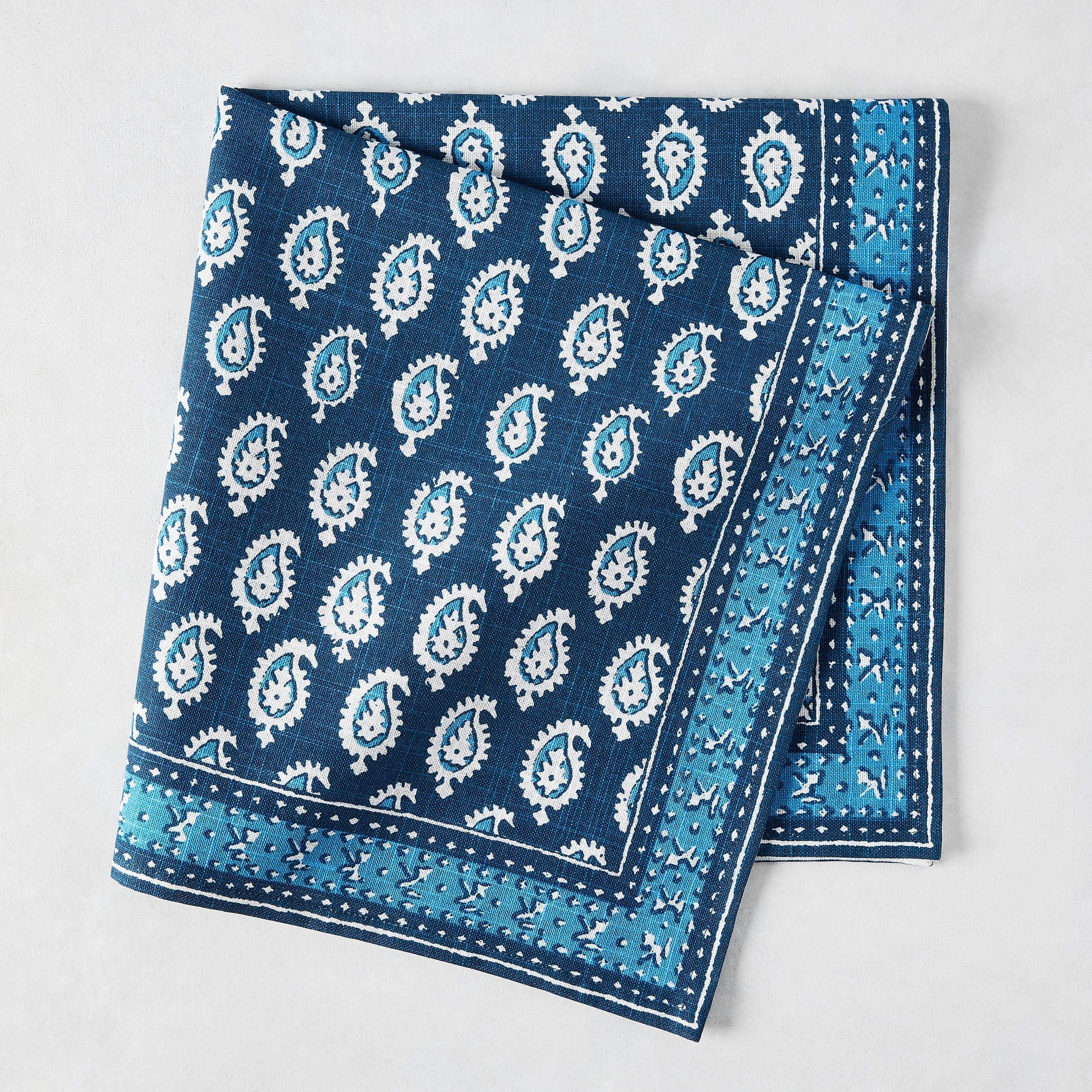 Peter Dunham + Hudson Grace Navy Blue Janpath Printed Napkin Hafiz Exports