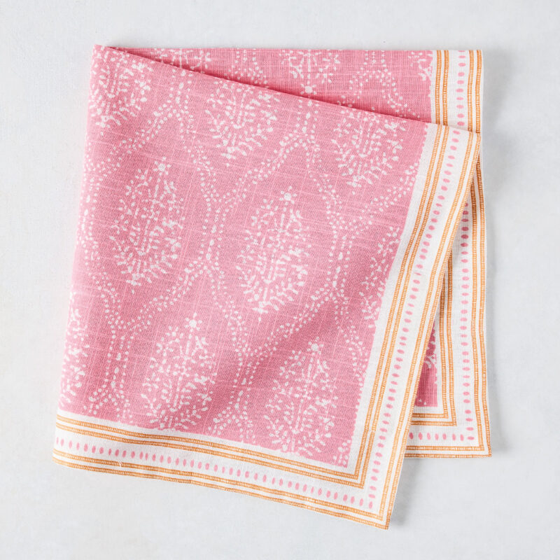 Peter Dunham + Hudson Grace Pink Jaali Printed Napkin Hafiz Exports
