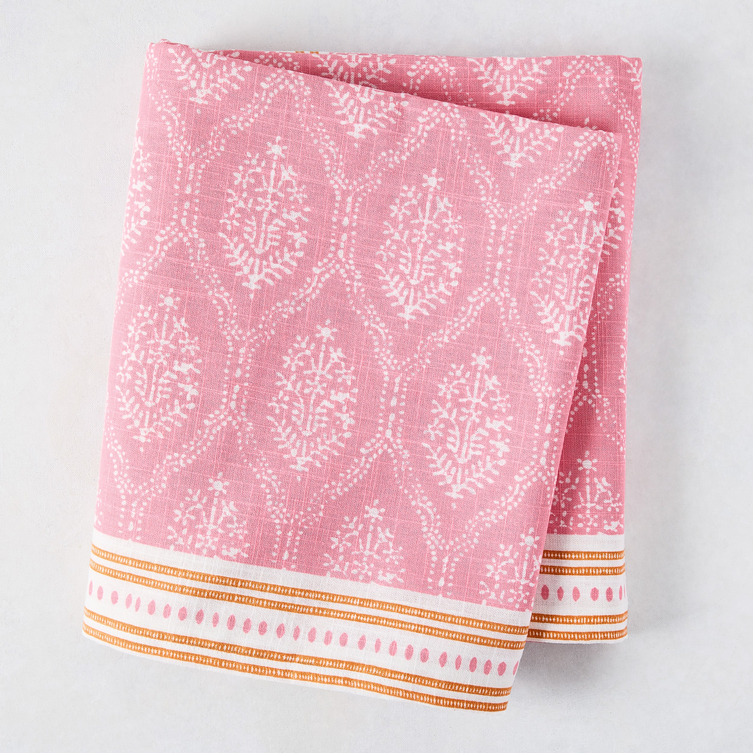 Peter Dunham + Hudson Grace Pink Jaali Printed Tablecloth Hafiz Exports