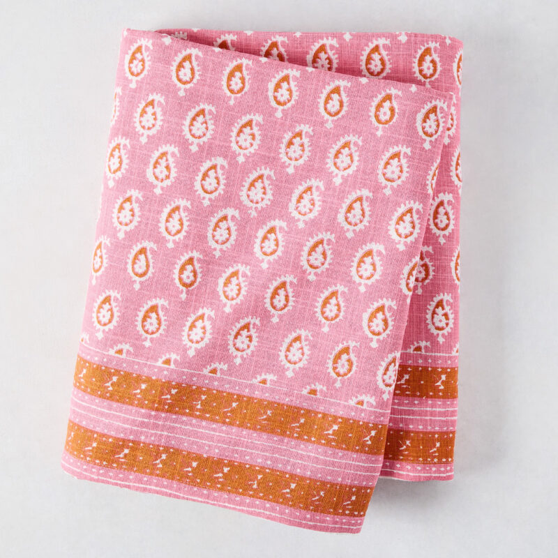 Peter Dunham + Hudson Grace Pink Janpath Printed Tablecloth Hafiz Exports