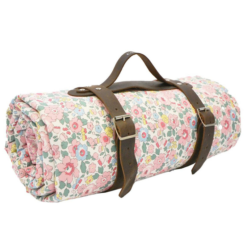 Picnic Blanket Made With Liberty Fabric in Betsy Candy Floss & Mitsi Valeria Pink Coco & Wolf