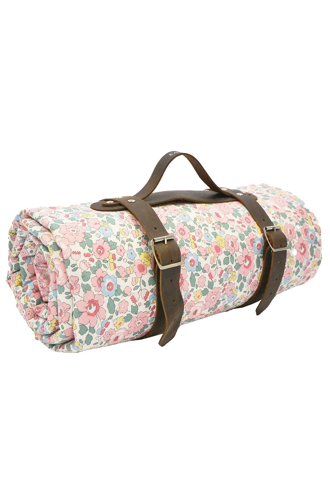 Picnic Blanket Made With Liberty Fabric in Betsy Candy Floss & Mitsi Valeria Pink Coco & Wolf