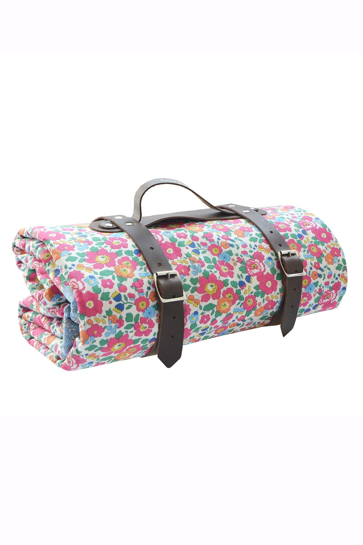 Picnic Blanket Made With Liberty Fabric in Betsy Pink Coco & Wolf