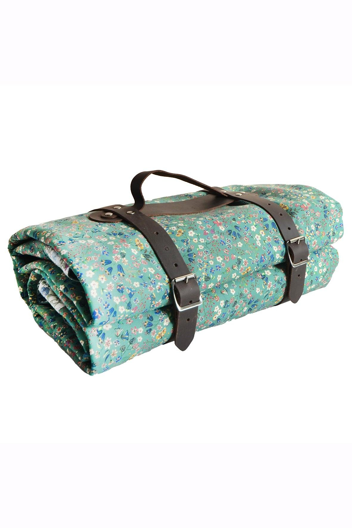Picnic Blanket Made With Liberty Fabric in Donna Leigh Green & Rachel Coco & Wolf