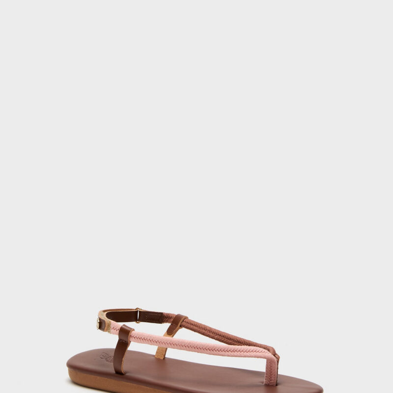 Pink and Tan Zoi Cord Sandals Ancient Greek Sandals
