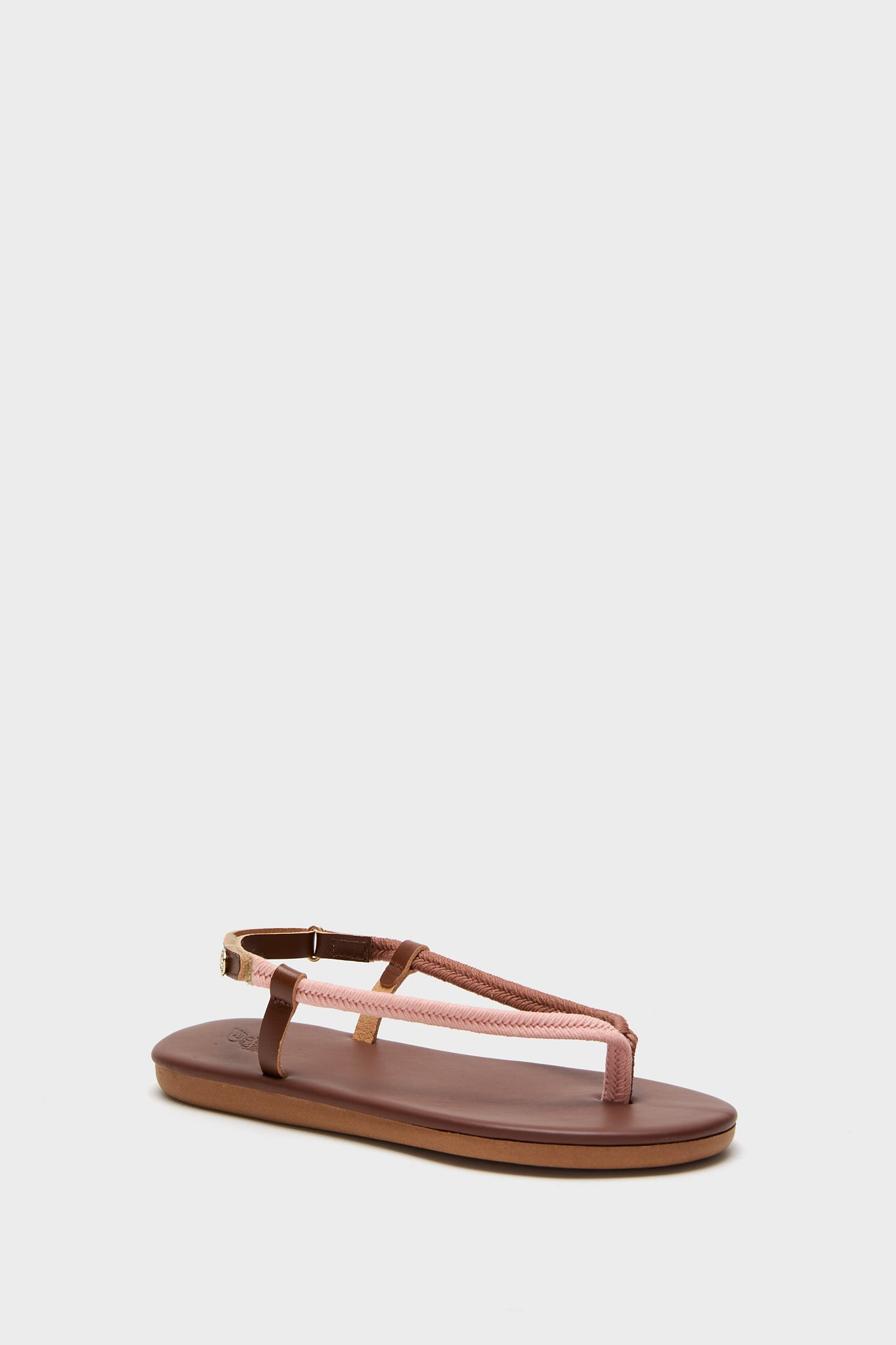 Pink and Tan Zoi Cord Sandals Ancient Greek Sandals