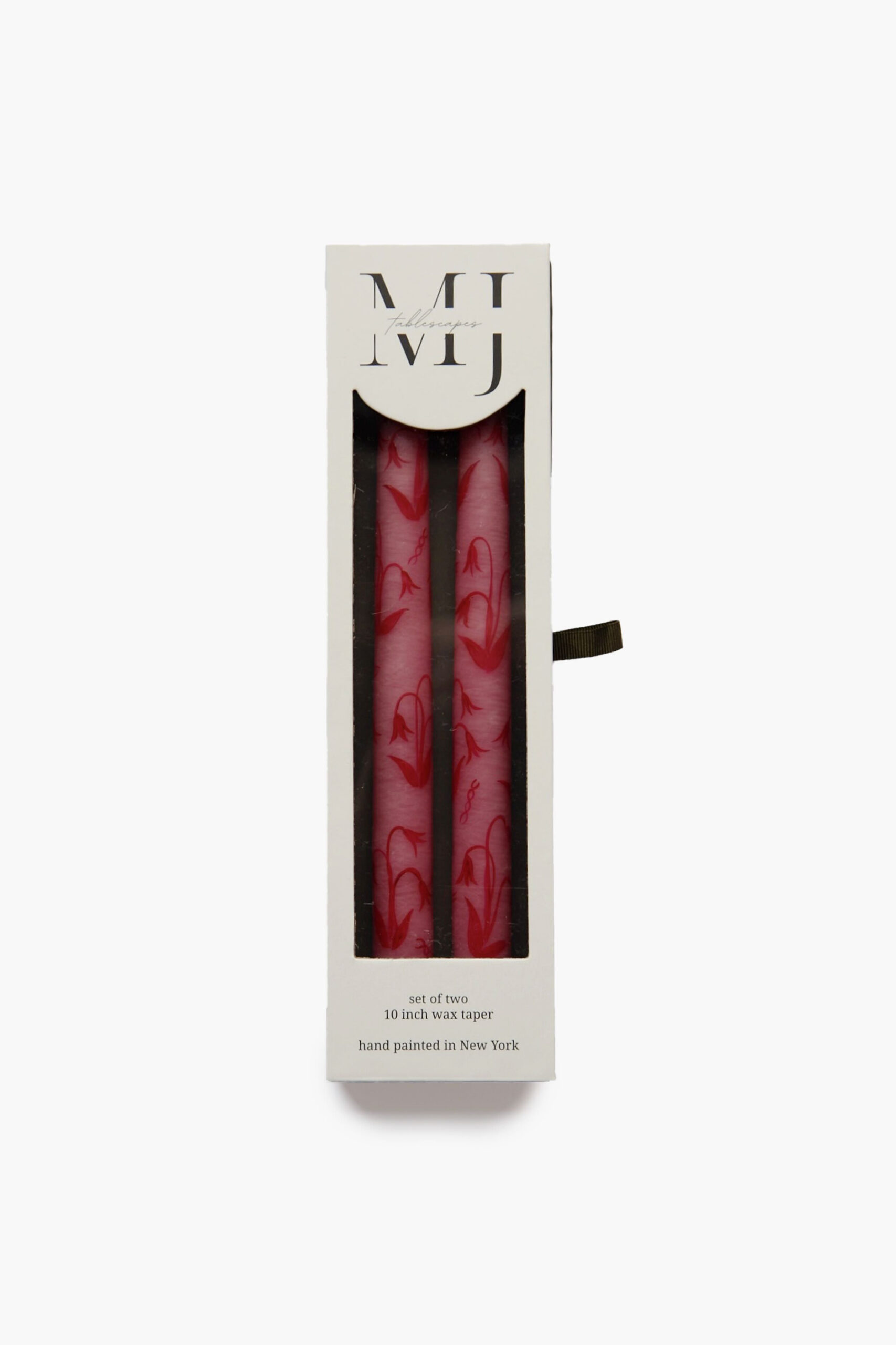 Pink Lily of the Valley Hand Painted Taper Candles (Set of 2) MJ Tablescapes