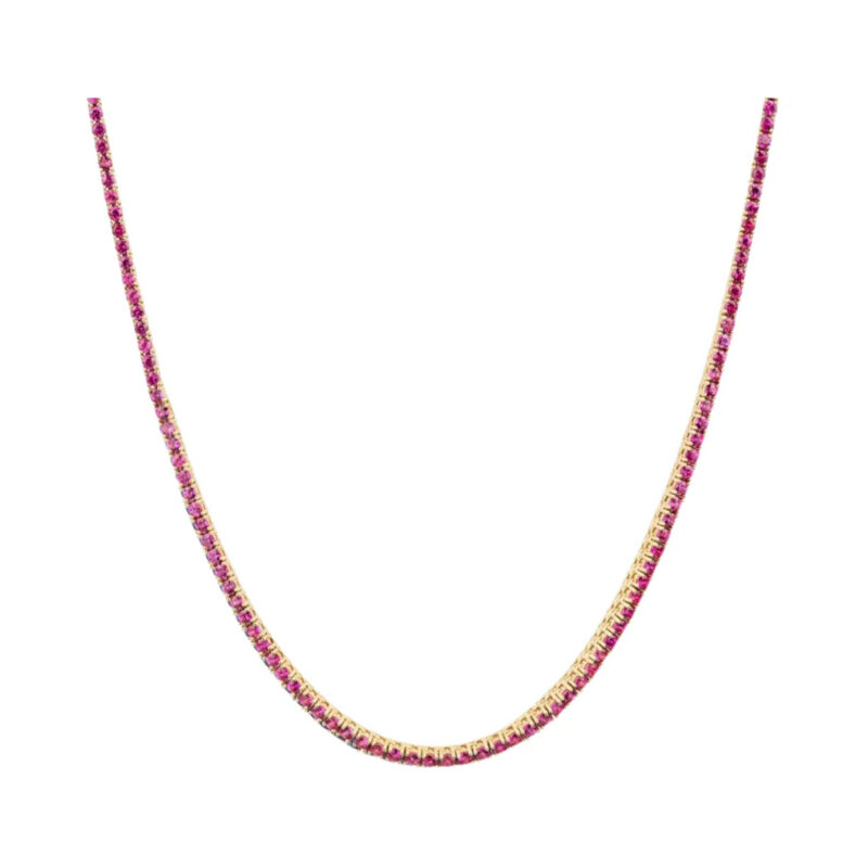 Pink Sapphire Tennis Necklace Roxanne First