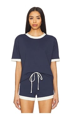 Port de Bras Akari T-Shirt in Navy & Chantilly from Revolve.com