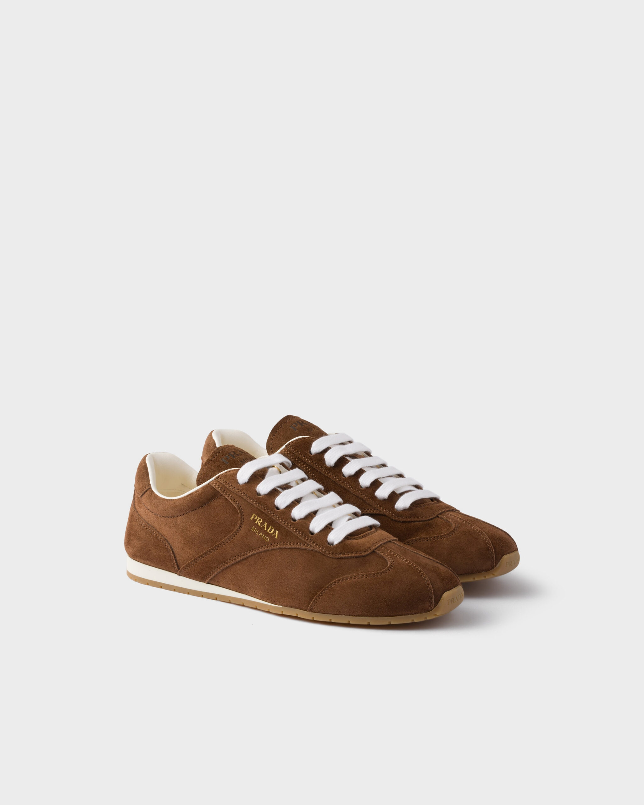 PRADA | Suede Sneakers - Cocoa Brown Prada US
