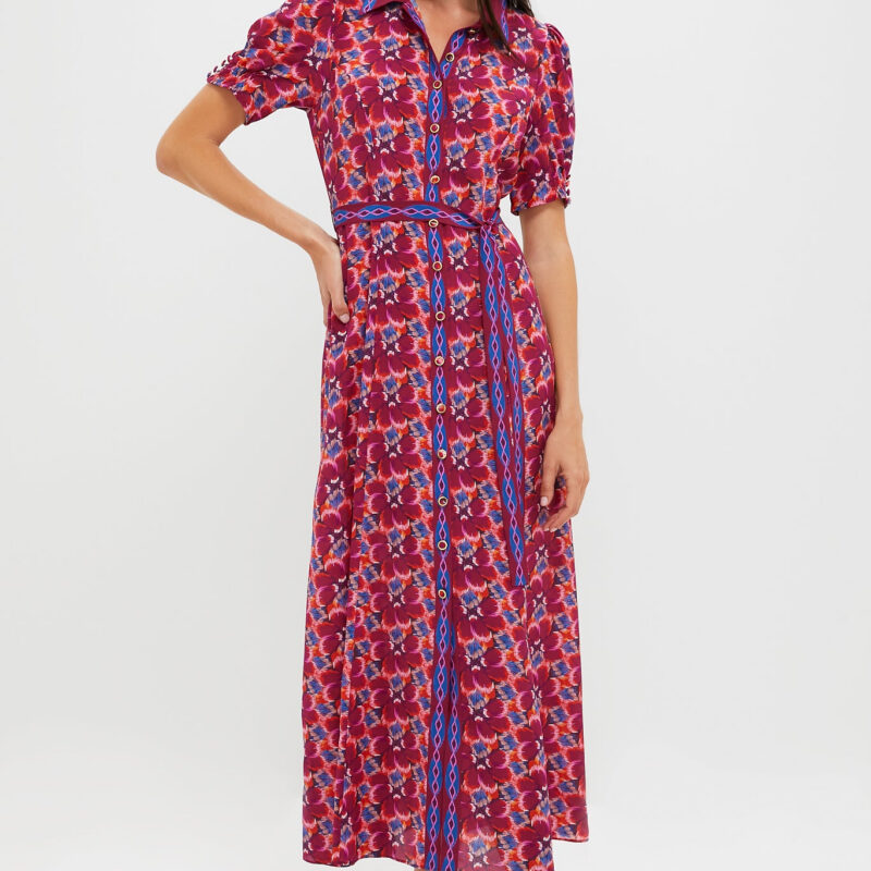 Quail Magenta Vanessa-D Midi Dress Saloni
