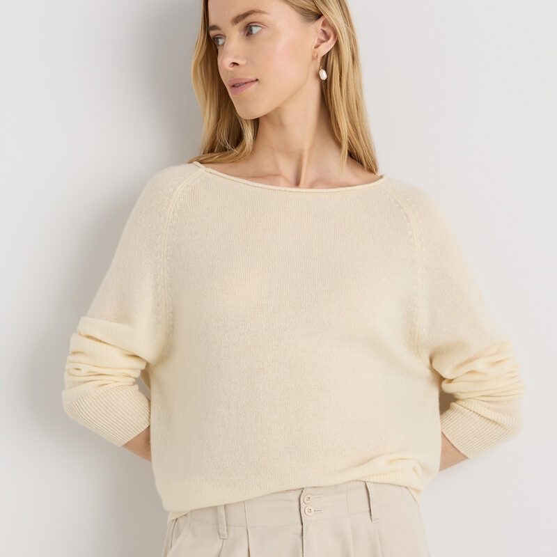 QUINCE | Mongolian Cashmere Boatneck Sweater - Pale Custard Yellow