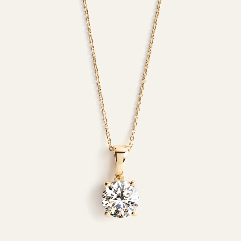Quince | Women's 14K Gold Lab Grown Diamond Solitaire Necklace in Yellow Gold