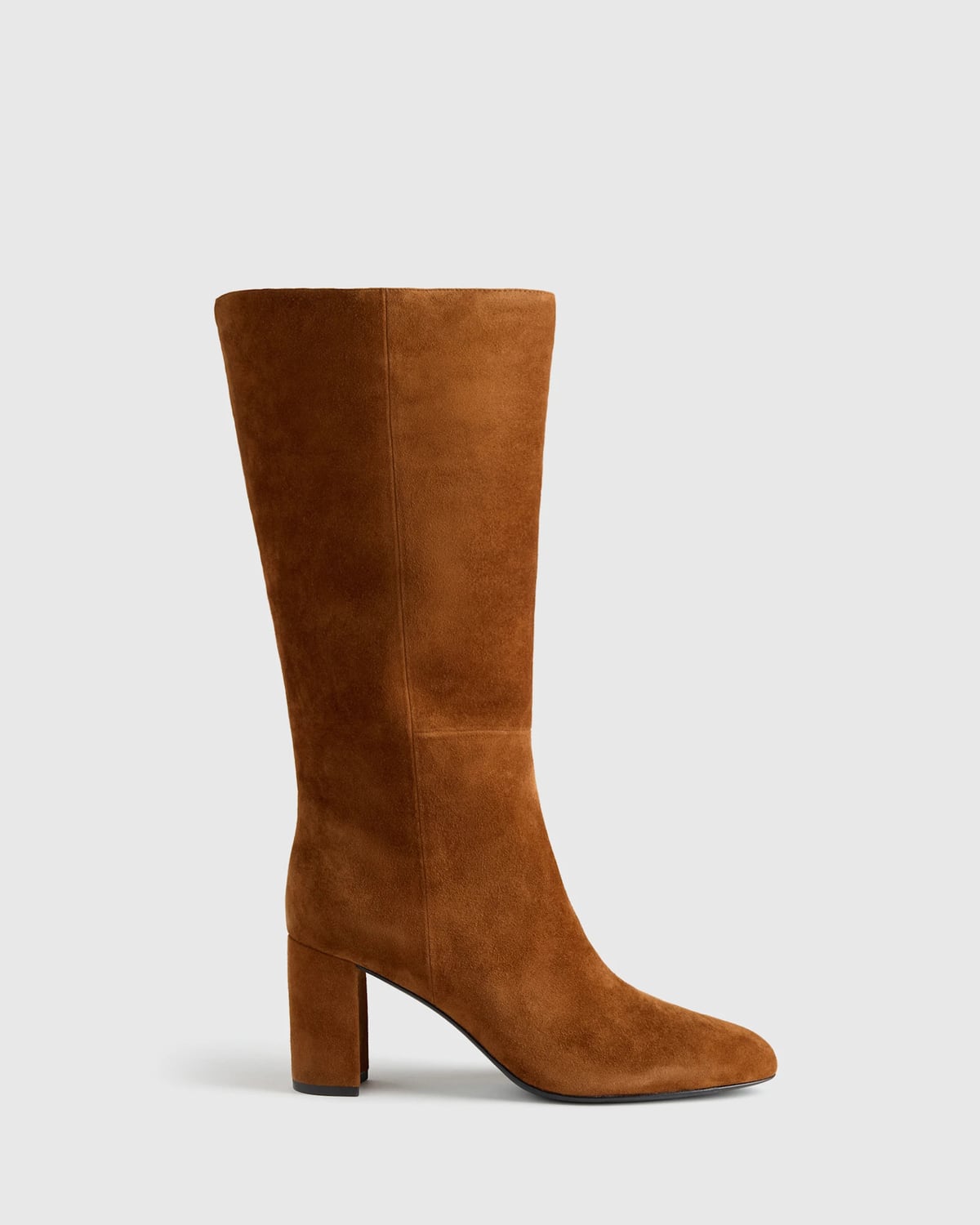Quince | Women's Italian Suede Block Heel Boots in Black, Size 8.5, Italian Leather