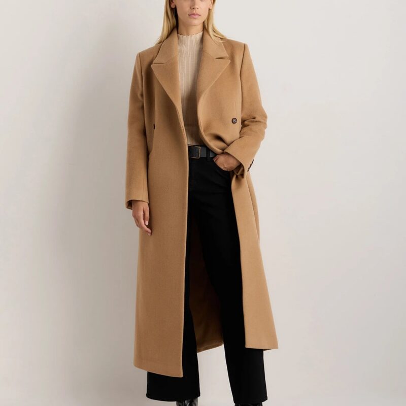 Quince | Women's Wool Cashmere Tailored Coat in Winetasting, Size Large