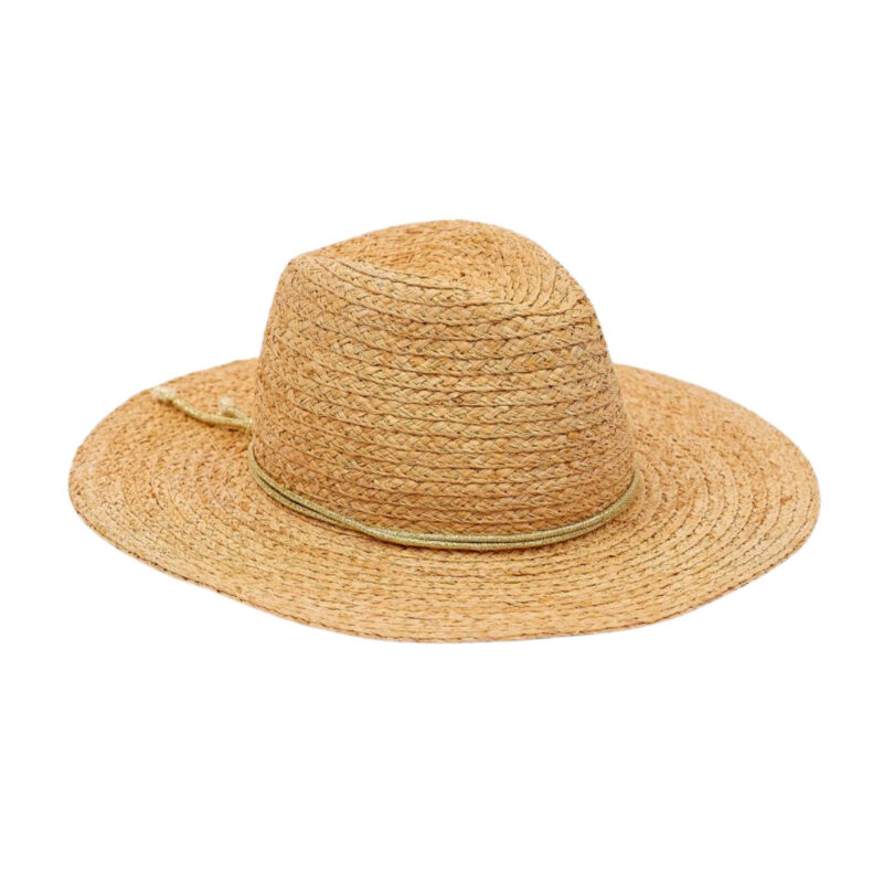 Raffia Braid Continental in Natural/Gold Hat Attack