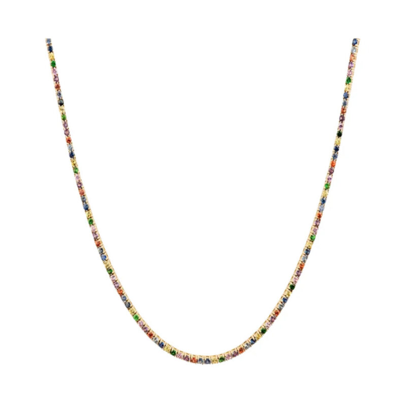 Rainbow Sapphire Tennis Necklace Roxanne First