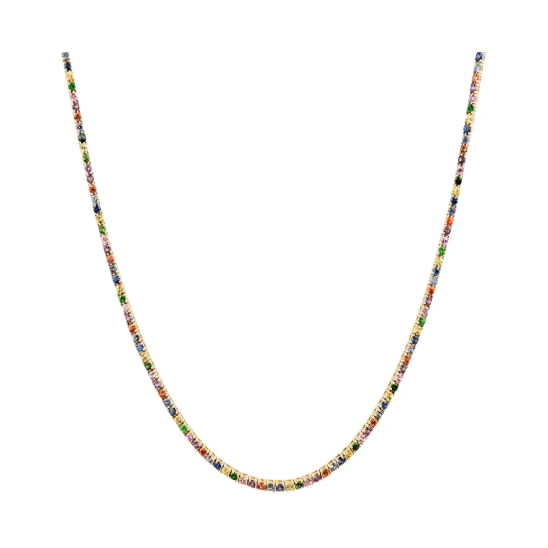Rainbow Sapphire Tennis Necklace Roxanne First