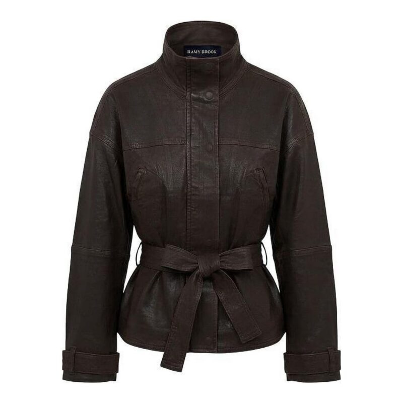 RAMY BROOK | Robin Coated Denim Funnel Neck Jacket