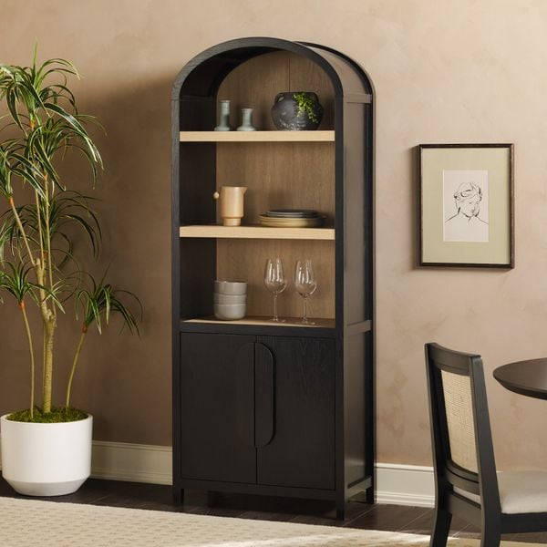 Red Barrel Studio Sitarski 76" H X 30" W Modern Arched Bookcase With Statement Cabinet & Reviews