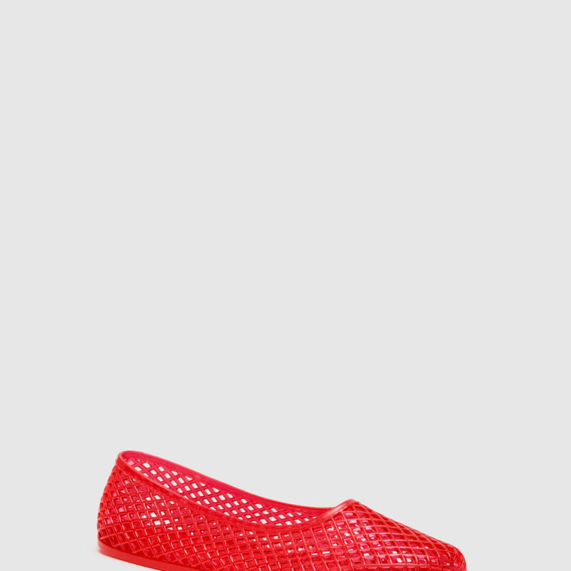 Red Iro Jelly Flats Ancient Greek Sandals