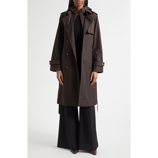 REISS | Azura Trench Coat with Hooded Puffer Inset