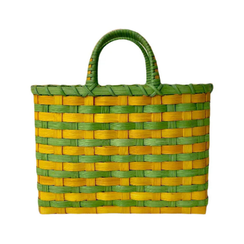 Retro-Travel Tote in Chartreuse & Golden Yellow Underwater Weaving Studio