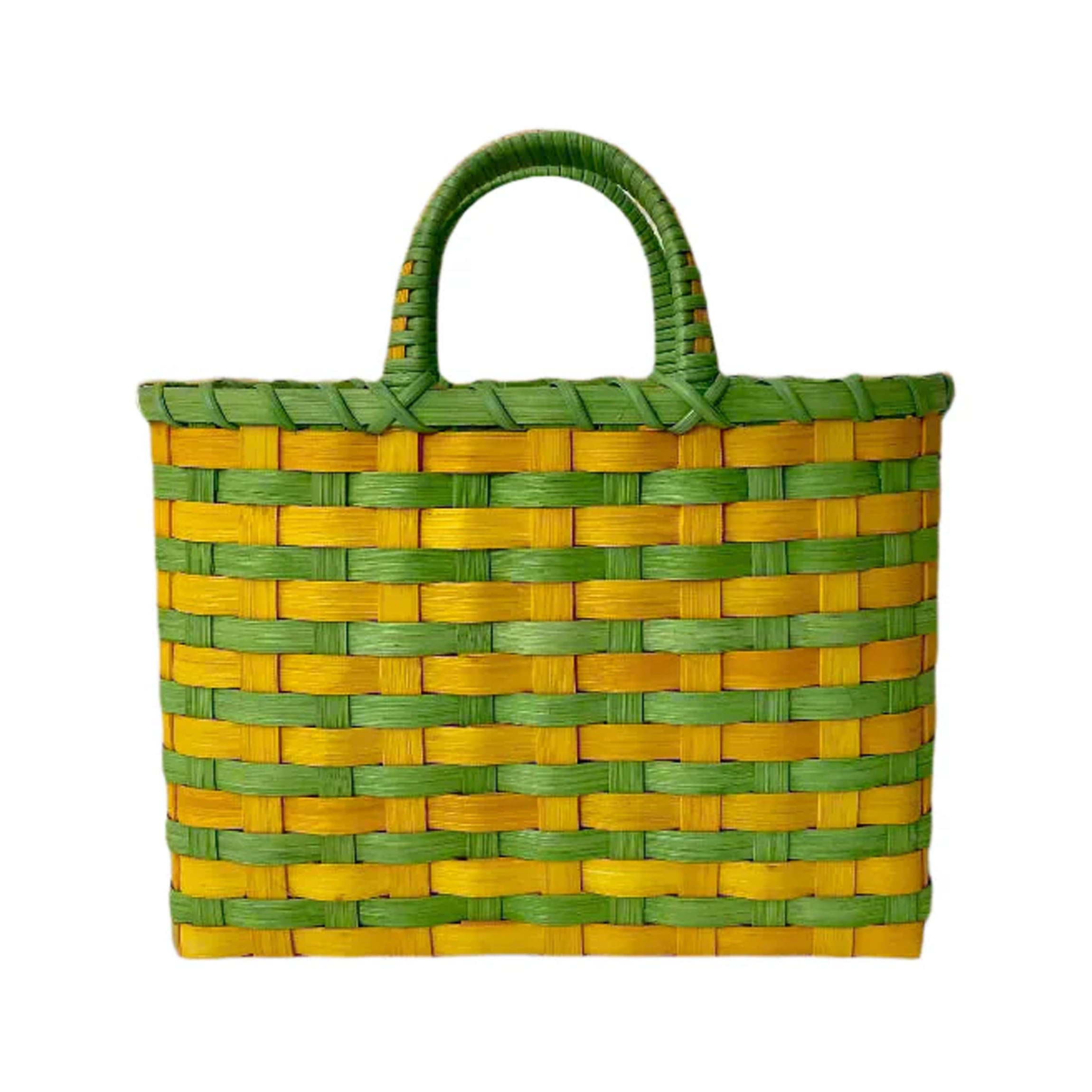 Retro-Travel Tote in Chartreuse & Golden Yellow Underwater Weaving Studio