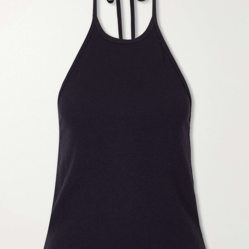 Ribbed Jersey Halterneck Tank