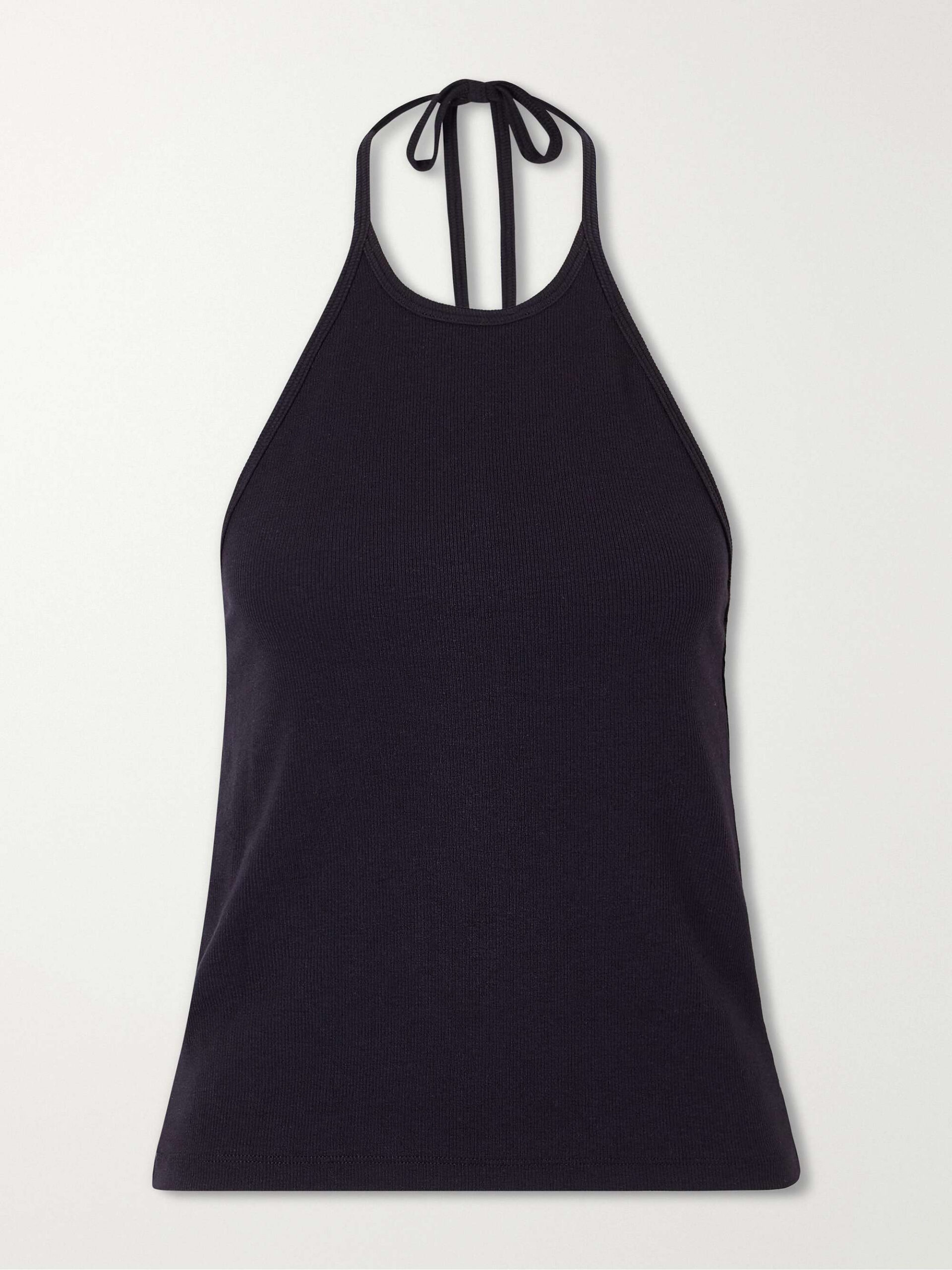 Ribbed Jersey Halterneck Tank