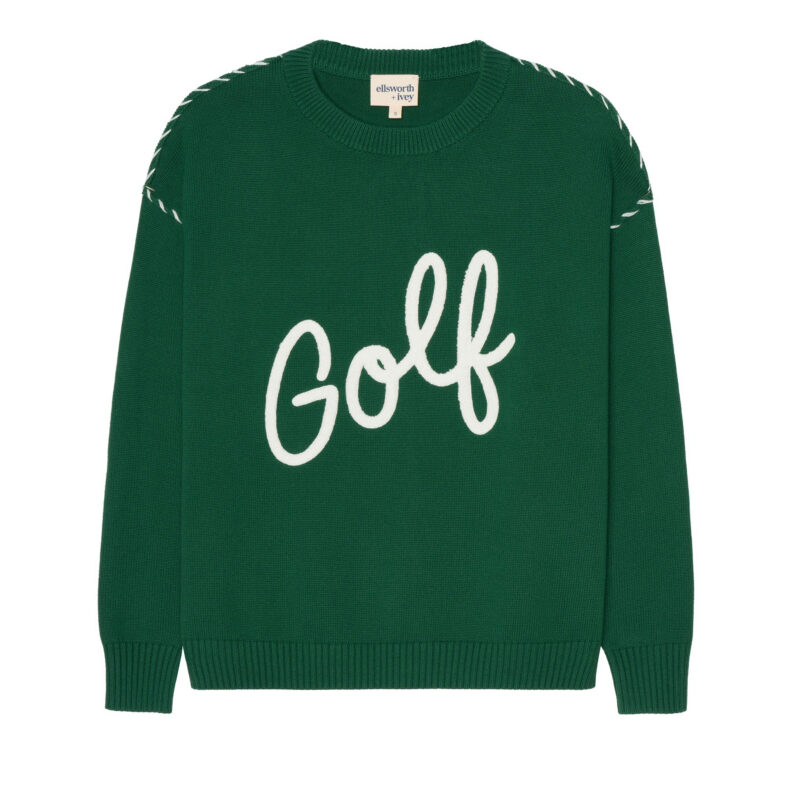 Riley Crew - Golf Script in Green ellsworth+ivey