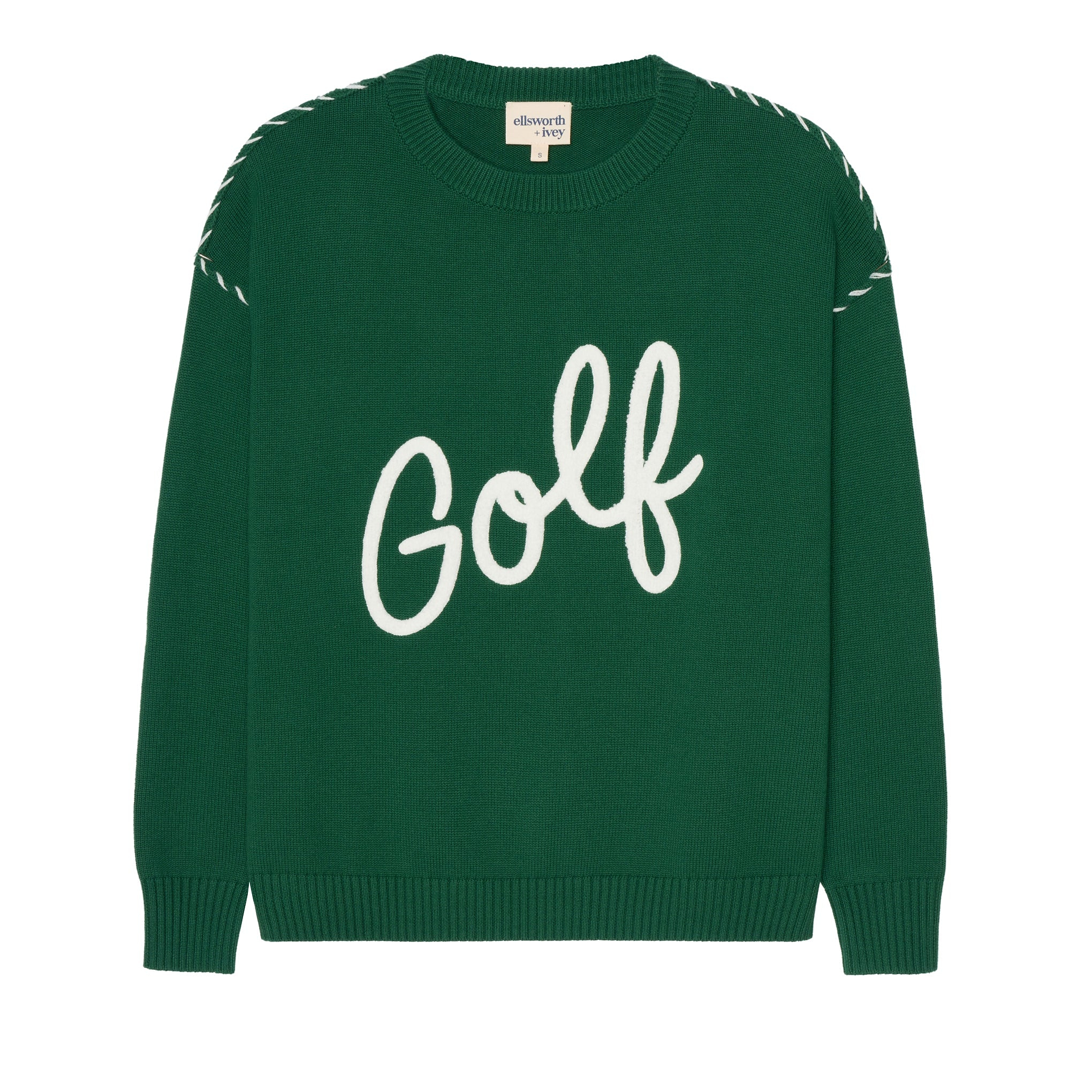 Riley Crew - Golf Script in Green ellsworth+ivey